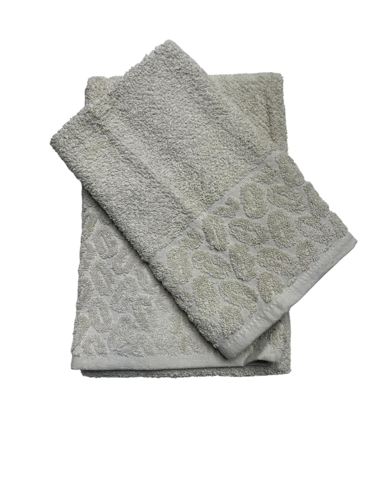 COPPIA DI ASCIGAMANO VISO + OSPITE IN MORBIDISSIMA SPUGNA DI COTONE