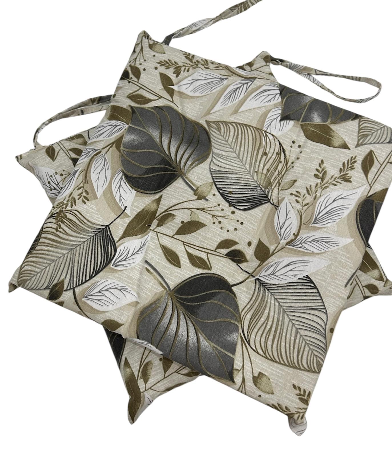 Set 6 pezzi cuscini coprisedia trapuntati ginevra foglia grigio
