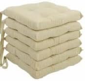 Set 6 cuscini copri sedie trapuntati con laccetti