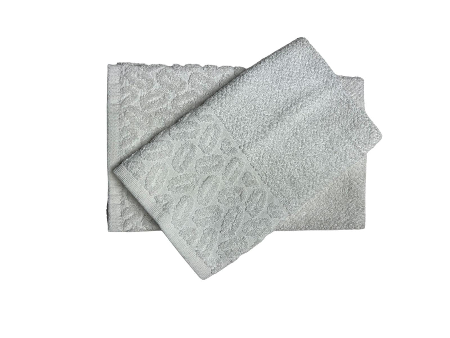 COPPIA DI ASCIGAMANO VISO + OSPITE IN MORBIDISSIMA SPUGNA DI COTONE