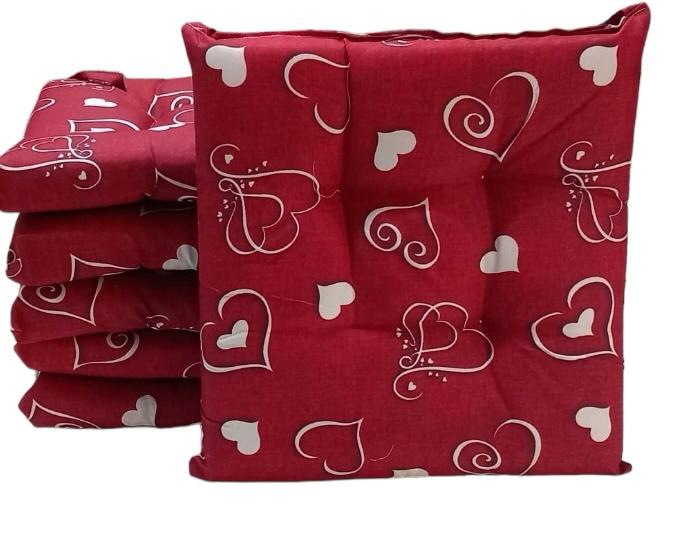 Set 6 cuscini copri sedie trapuntati con laccetti