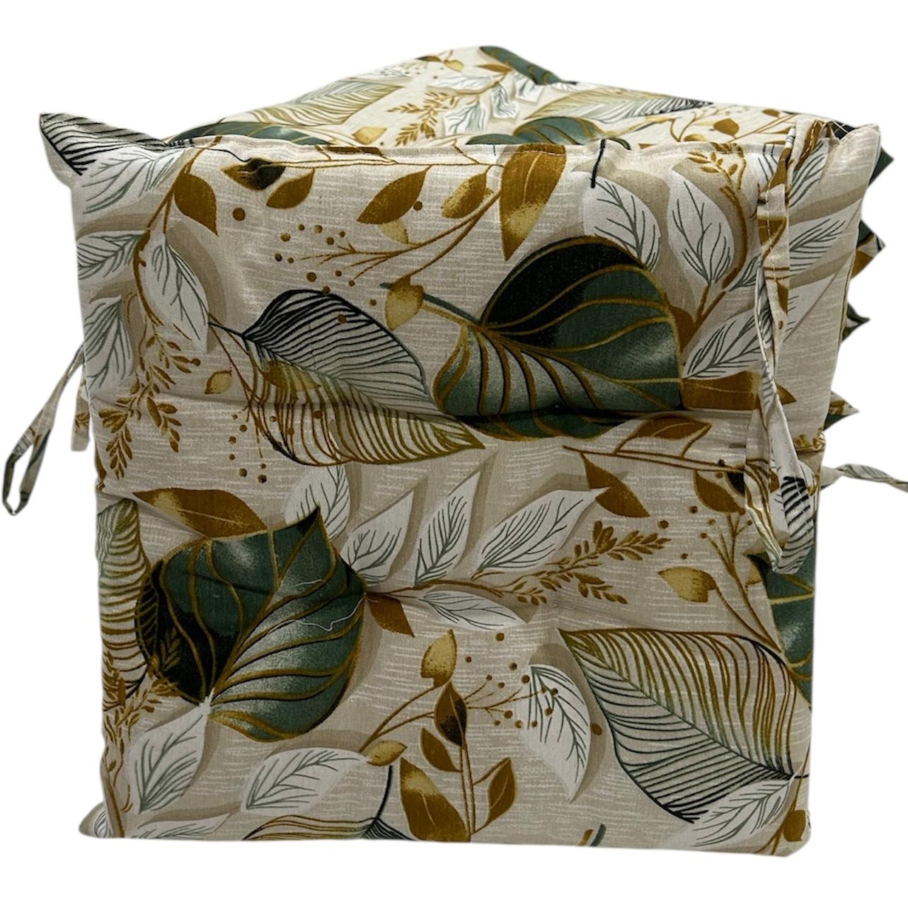 Set 6 pezzi cuscini coprisedia trapuntati ginevra foglia verde