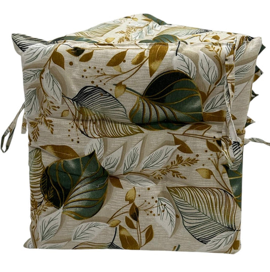 Set 6 pezzi cuscini coprisedia trapuntati ginevra foglia verde