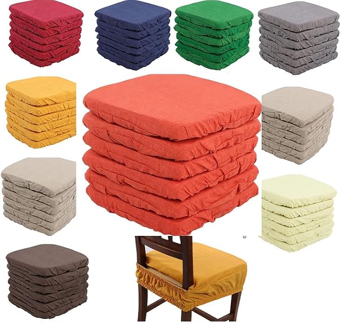 Coprisedia Imbottiti Vesto Molla Loneta con Elastico Set 6 Cuscini sedia