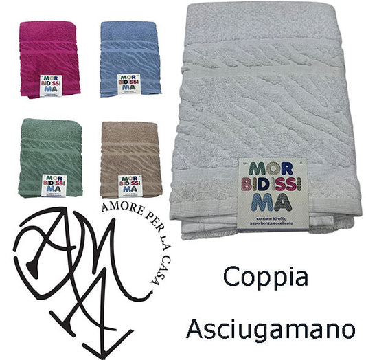 Coppia di asciugamano viso più ospite
