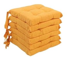 Set 6 cuscini copri sedie trapuntati con laccetti